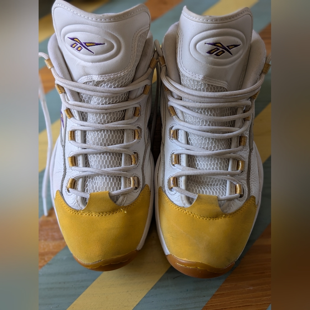 Reebok White and Gold Athletic Shoes
